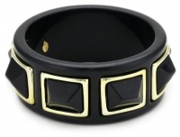 Kenneth Jay Lane Gold and Black Pyramid Bangle Bracelet Kenneth Jay Lane Gold and Black Pyramid Bangle Bracelet