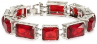 Nine West BLING IT ON Silver-Tone Red Stone Flex Bracelet Nine West BLING IT ON Silver-Tone Red Stone Flex Bracelet