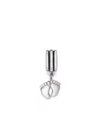 A pair of tiny tootsies dangle from the striped bead in sterling silver. Donatella is a playful collection of charm bracelets and necklaces that can be personalized to suit your style! Available exclusively at Macy's. A pair of tiny tootsies dangle from the striped bead in sterling silver. Donatella is a playful collection of charm bracelets and necklaces that can be personalized to suit your style! Available exclusively at Macy's.