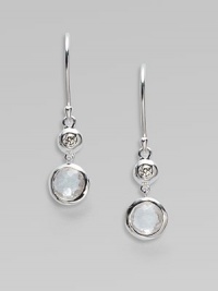 From the Silver Rain Collection. A lovely clear quartz crystal, richly faceted in a modern sterling silver setting, is capped by one shimmering diamond.Diamonds, .07 tcw Clear quartz Sterling silver Drop, about 1 Ear wire Imported From the Silver Rain Collection. A lovely clear quartz crystal, richly faceted in a modern sterling silver setting, is capped by one shimmering diamond.Diamonds, .07 tcw Clear quartz Sterling silver Drop, about 1 Ear wire Imported
