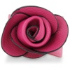 Hot Pink Rose Adorned Leather Adjustable Cuff Bracelet