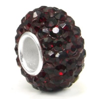 Swaroski Garnet Red Crystal Ball Bead Sterling Silver Charm Fits Pandora Chamilia Biagi Trollbeads European Bracelet Swaroski Garnet Red Crystal Ball Bead Sterling Silver Charm Fits Pandora Chamilia Biagi Trollbeads European Bracelet