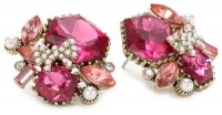 Betsey Johnson Iconic Fabulous Fuchsia Crystal Gem Cluster Stud Earrings Betsey Johnson Iconic Fabulous Fuchsia Crystal Gem Cluster Stud Earrings