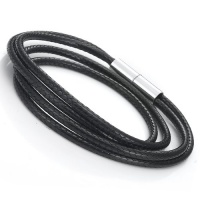 Trendy Male Black Magnet Leather Bracelet Cuff Jewelry Trendy Male Black Magnet Leather Bracelet Cuff Jewelry