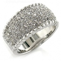Silvertone Swarovski Crystal Pave Ring Silvertone Swarovski Crystal Pave Ring