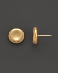 18K yellow gold button earrings with an artful, organic design from Roberto Coin. 18K yellow gold button earrings with an artful, organic design from Roberto Coin.
