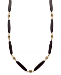 Add instant appeal to any outfit with this chic necklace from Lauren by Ralph Lauren. Featuring glass and resin onyx beads and an easy lobster claw clasp. Textured antique 14k gold plated beads provide the perfect finishing touches. Approximate length: 36 inches. Add instant appeal to any outfit with this chic necklace from Lauren by Ralph Lauren. Featuring glass and resin onyx beads and an easy lobster claw clasp. Textured antique 14k gold plated beads provide the perfect finishing touches. Approximate length: 36 inches.