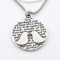 Kevin N Anna Studio California Sterling Silver Pendant Necklace with Pair of Kissing Birds Celebrates LOVE Kevin N Anna Studio California Sterling Silver Pendant Necklace with Pair of Kissing Birds Celebrates LOVE
