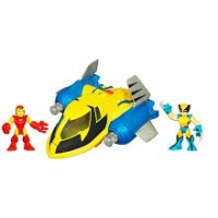 Playskool Super Hero Squad Deluxe Vehicle - Rescue Jet with Wolverine & Iron man Playskool Super Hero Squad Deluxe Vehicle - Rescue Jet with Wolverine & Iron man
