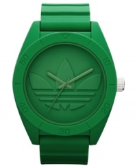 Make onlookers green with envy with this vibrant sport watch from adidas. Make onlookers green with envy with this vibrant sport watch from adidas.