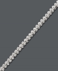 Add a simple layer for polished put-togetherness. Giani Bernini's chic, crisscross chain bracelet shines in sterling silver. Approximate length: 7 inches. Add a simple layer for polished put-togetherness. Giani Bernini's chic, crisscross chain bracelet shines in sterling silver. Approximate length: 7 inches.