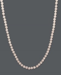 Fifty inches of pretty pink polish. Wrap this endless strand of rose quartz beads (126 ct. t.w.) for a sweet, layered look. Approximate length: 50 inches. Fifty inches of pretty pink polish. Wrap this endless strand of rose quartz beads (126 ct. t.w.) for a sweet, layered look. Approximate length: 50 inches.