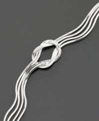 This multichain bracelet with knotted detail has a clean, organic style. Crafted of sterling silver. Measures 7-1/2 inches. This multichain bracelet with knotted detail has a clean, organic style. Crafted of sterling silver. Measures 7-1/2 inches.