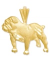 Honor your favorite breed. This diamond-cut slide charm features an intricately-carved bulldog in 14k gold. Chain not included. Approximate length: 3/5 inch. Approximate width: 9/10 inch.