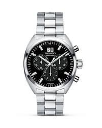 Men's heritage-inspired Datron™ bracelet chronograph in solid stainless steel with black dial detailed by applied stick markers, three timing subdials and Big Date display. Men's heritage-inspired Datron™ bracelet chronograph in solid stainless steel with black dial detailed by applied stick markers, three timing subdials and Big Date display.