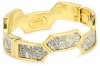 KARA by Kara Ross Hexagon Section with Gold Washed Ring Lizard Cuff Bracelet