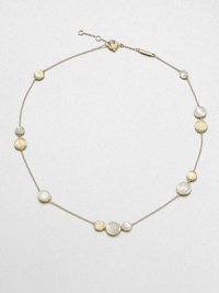 From the Jaipur Resort Collection. A graceful chain is dotted with discs of hand-engraved, brushstroke textured 18k gold and lustrous mother-of-pearl in this design of understated elegance.Mother-of-pearl18k yellow goldLength, about 16Lobster claspMade in Italy From the Jaipur Resort Collection. A graceful chain is dotted with discs of hand-engraved, brushstroke textured 18k gold and lustrous mother-of-pearl in this design of understated elegance.Mother-of-pearl18k yellow goldLength, about 16Lobster claspMade in Italy