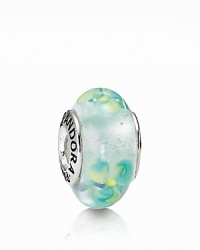 This murano glass charm features a delicate floral design and sterling silver logo-engraved trim. By PANDORA. This murano glass charm features a delicate floral design and sterling silver logo-engraved trim. By PANDORA.