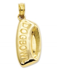 Show love for your loyal canine companion. This cute DOGBOWL charm is crafted from polished 14k gold. Chain not included. Approximate length: 9/10 inch. Approximate width: 2/5 inch. Show love for your loyal canine companion. This cute DOGBOWL charm is crafted from polished 14k gold. Chain not included. Approximate length: 9/10 inch. Approximate width: 2/5 inch.