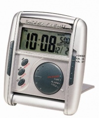 Seiko Travel Alarm Get Up and Glow Clock Silver-Tone Metallic Case Seiko Travel Alarm Get Up and Glow Clock Silver-Tone Metallic Case