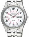 Seiko Men's SNE045 Solar White Dial Watch