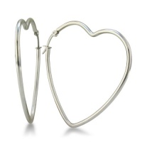 Stainless Steel Heart Shaped Hoop Earrings Stainless Steel Heart Shaped Hoop Earrings