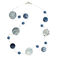 Stylish Zebra Shell with Pearl and shell Beaded Long Necklace 32'' Stylish Zebra Shell with Pearl and shell Beaded Long Necklace 32''