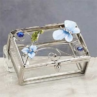 StealStreet SS-A-38107 Butterfly Decoration Jewelry Box, Blue