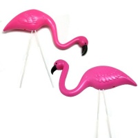2 small Pink FLAMINGO mini Lawn Ornaments YARD art decor 2 small Pink FLAMINGO mini Lawn Ornaments YARD art decor