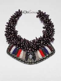 Colorful glass beading defines this glamorous statement piece.Glass beadsBrass hardwareDrop, about 8Made in Italy of imported fabric Colorful glass beading defines this glamorous statement piece.Glass beadsBrass hardwareDrop, about 8Made in Italy of imported fabric