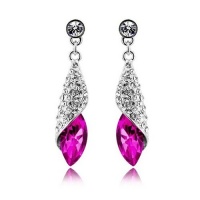 White Gold Swarovski Elements Crystal Tear Drop Dangle Earrings White Gold Swarovski Elements Crystal Tear Drop Dangle Earrings