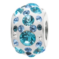 925 Sterling Silver Blue Kaleidoscope Crystal, For Chamilia, Pandora, Biagi, Personality, Reflections And More Charm Bracelets 925 Sterling Silver Blue Kaleidoscope Crystal, For Chamilia, Pandora, Biagi, Personality, Reflections And More Charm Bracelets