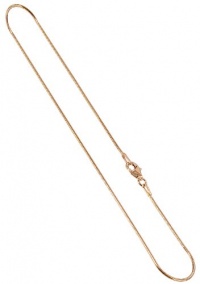 14 KT Rose Gold over Sterling Silver 1mm Snake Chain Necklace 14 to 30 inch