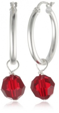 Sterling Silver Hoop Earrings with Interchangeable Aurora Boreale, Dark Green, Red, Black and Dark Blue Swarovski Element Drops Sterling Silver Hoop Earrings with Interchangeable Aurora Boreale, Dark Green, Red, Black and Dark Blue Swarovski Element Drops