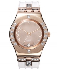 Be fancy free this season with the ladylike sparkle on this rosy Fancy Me Pink collection Swatch watch. Be fancy free this season with the ladylike sparkle on this rosy Fancy Me Pink collection Swatch watch.