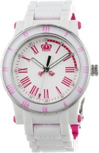 Juicy Couture Women's 1900750 HRH White and Pink Plastic Bracelet Watch Juicy Couture Women's 1900750 HRH White and Pink Plastic Bracelet Watch