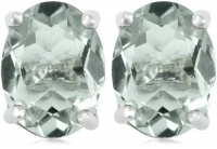 Sterling Silver 8x6mm Oval Green Amethyst Earrings Sterling Silver 8x6mm Oval Green Amethyst Earrings