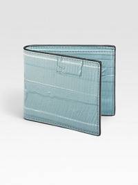 Inspired by the ubiquitous DIY wallets, this luxe printed wallet is an homage to the elegant practicality of the American hardware store aesthetic.One bill compartmentSix card slotsLeather4W x 4HImported Inspired by the ubiquitous DIY wallets, this luxe printed wallet is an homage to the elegant practicality of the American hardware store aesthetic.One bill compartmentSix card slotsLeather4W x 4HImported