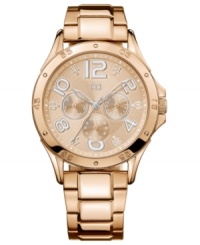 Tommy Hilfiger's iconic style has been warmed up with a watch covered in rosy hues. Tommy Hilfiger's iconic style has been warmed up with a watch covered in rosy hues.
