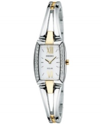 A stunning timepiece design finished with solar-powered technology, by Seiko. A stunning timepiece design finished with solar-powered technology, by Seiko.
