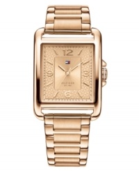 Dress your outfits in rosy shine with this elegant watch from Tommy Hilfiger. Dress your outfits in rosy shine with this elegant watch from Tommy Hilfiger.