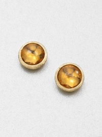 From the Jaipur Collection. Faceted citrine stones set in beautifully hand-crafted 18k gold. Citrine18k goldSize, about .37Post backMade in Italy