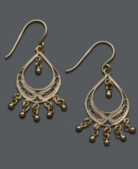 Fashionable in filigree. Step up your evening attire with Giani Bernini's intricate drop earrings. Crafted in 24k gold over sterling silver. Approximate drop: 1-1/2 inches. Fashionable in filigree. Step up your evening attire with Giani Bernini's intricate drop earrings. Crafted in 24k gold over sterling silver. Approximate drop: 1-1/2 inches.