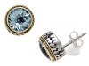 Silver and 18kt Yellow Gold Genuine Blue Topaz Earrings by Effy Collection®