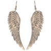 Angel Wing Earrings In Silver Tone