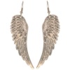 Angel Wing Earrings In Silver Tone