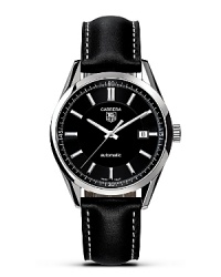A legendary chronograph. The Carrera Panamericana was an epic race that was started in the 1950s and attracted many of the leading drivers of the time. Juan Manuel Fangio, the famous Argentinian driver who was Formula 1 World Champion five times, won the race in 1953. To pay tribute to this unique adventure, in 1963 TAG Heuer launched the Carrera Chronograph that combined refinement with the spirit of sport. With black dial and a polished steel bezel. Features a date window. A legendary chronograph. The Carrera Panamericana was an epic race that was started in the 1950s and attracted many of the leading drivers of the time. Juan Manuel Fangio, the famous Argentinian driver who was Formula 1 World Champion five times, won the race in 1953. To pay tribute to this unique adventure, in 1963 TAG Heuer launched the Carrera Chronograph that combined refinement with the spirit of sport. With black dial and a polished steel bezel. Features a date window.