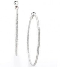 Alfani Earrings, Large Silver-Tone Textured Hoops Alfani Earrings, Large Silver-Tone Textured Hoops