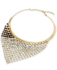 Go for the glamour. This bib necklace from INC International Concepts is crafted from gold-tone mixed metal with plastic and glass accents adding a touch of elegance. Approximate length: 18 inches + 2-inch extender. Go for the glamour. This bib necklace from INC International Concepts is crafted from gold-tone mixed metal with plastic and glass accents adding a touch of elegance. Approximate length: 18 inches + 2-inch extender.