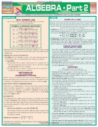 Algebra, Part 2 (Quick Study) Algebra, Part 2 (Quick Study)